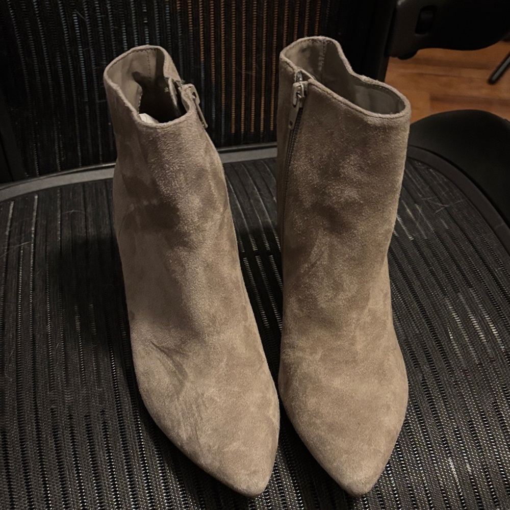 Chic Taupe Suede Ankle Booties